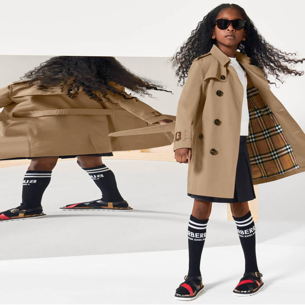 Burberry-Beige Heritage Trench Coat | Childrensalon Outlet