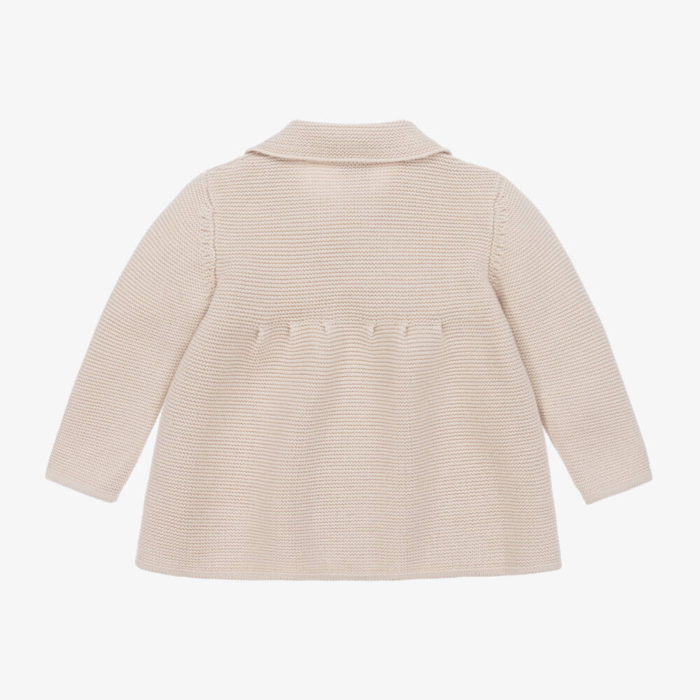 Artesanía Granlei-Beige Knitted Baby Cardigan | Childrensalon Outlet