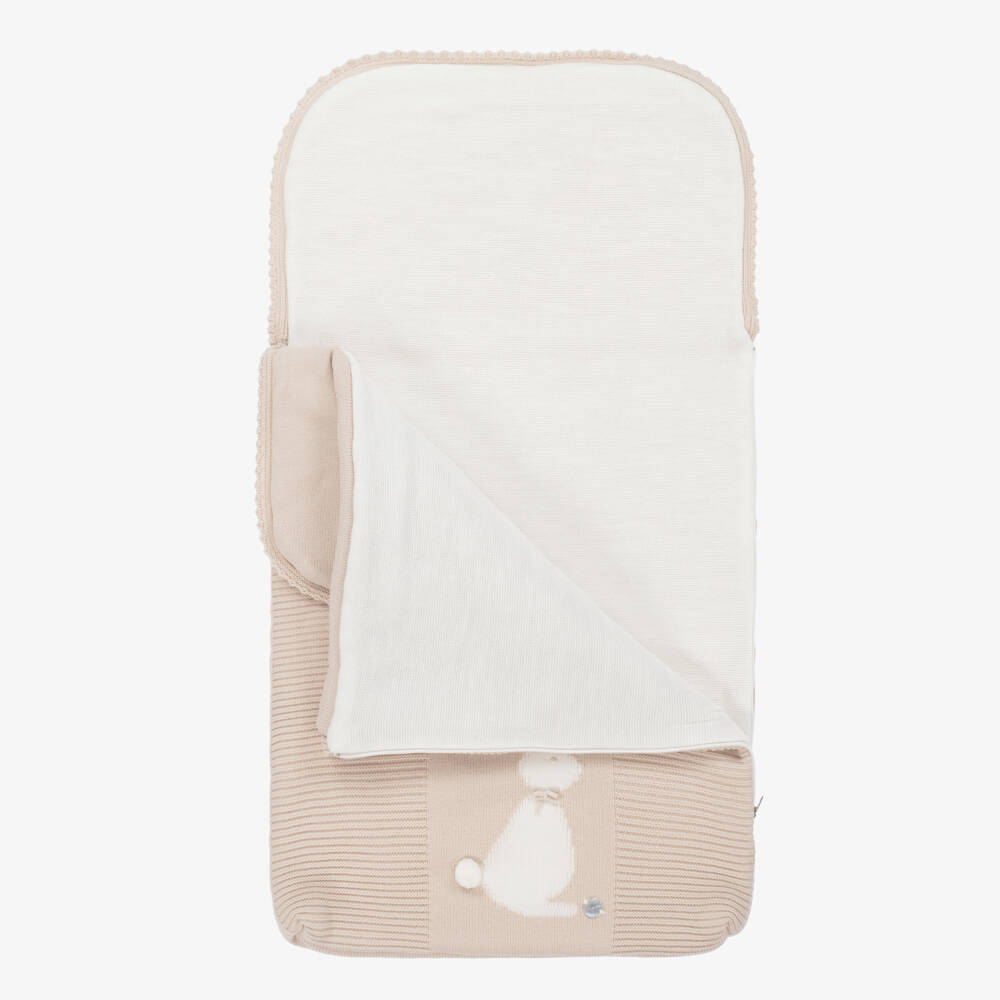 Artesanía Granlei-Beige Knitted Bunny Baby Nest (70cm) | Childrensalon Outlet