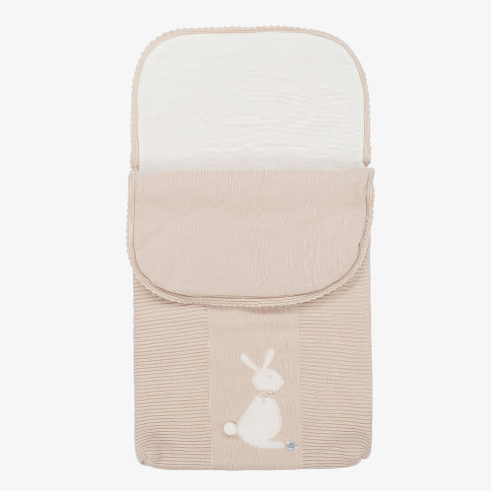 Artesanía Granlei-Beige Knitted Bunny Baby Nest (70cm) | Childrensalon Outlet