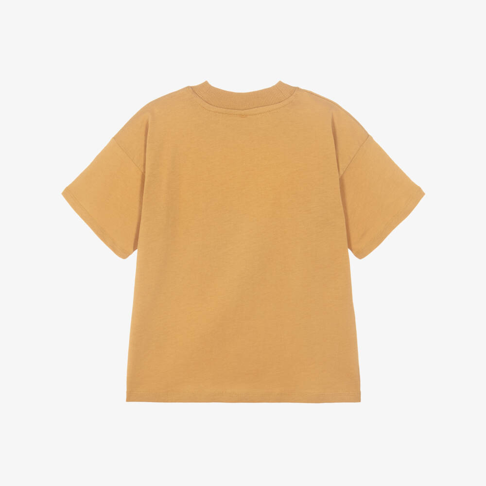 Mini Rodini-Beige Organic Cotton Animal Camp T-Shirt | Childrensalon Outlet