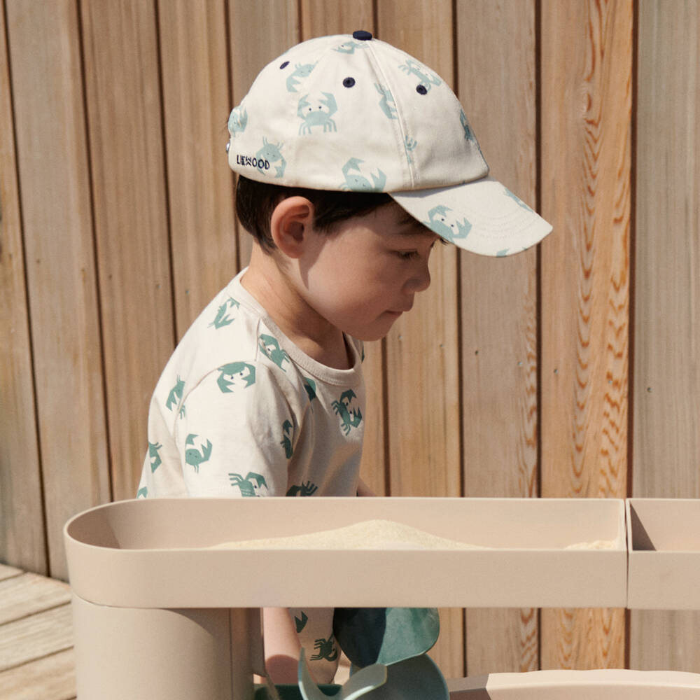Liewood-Beige Organic Cotton Crab Print Cap | Childrensalon Outlet