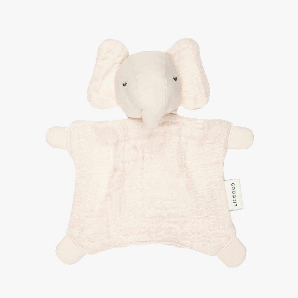 Liewood-Beige Organic Cotton Elephant Comforter (21cm) | Childrensalon Outlet