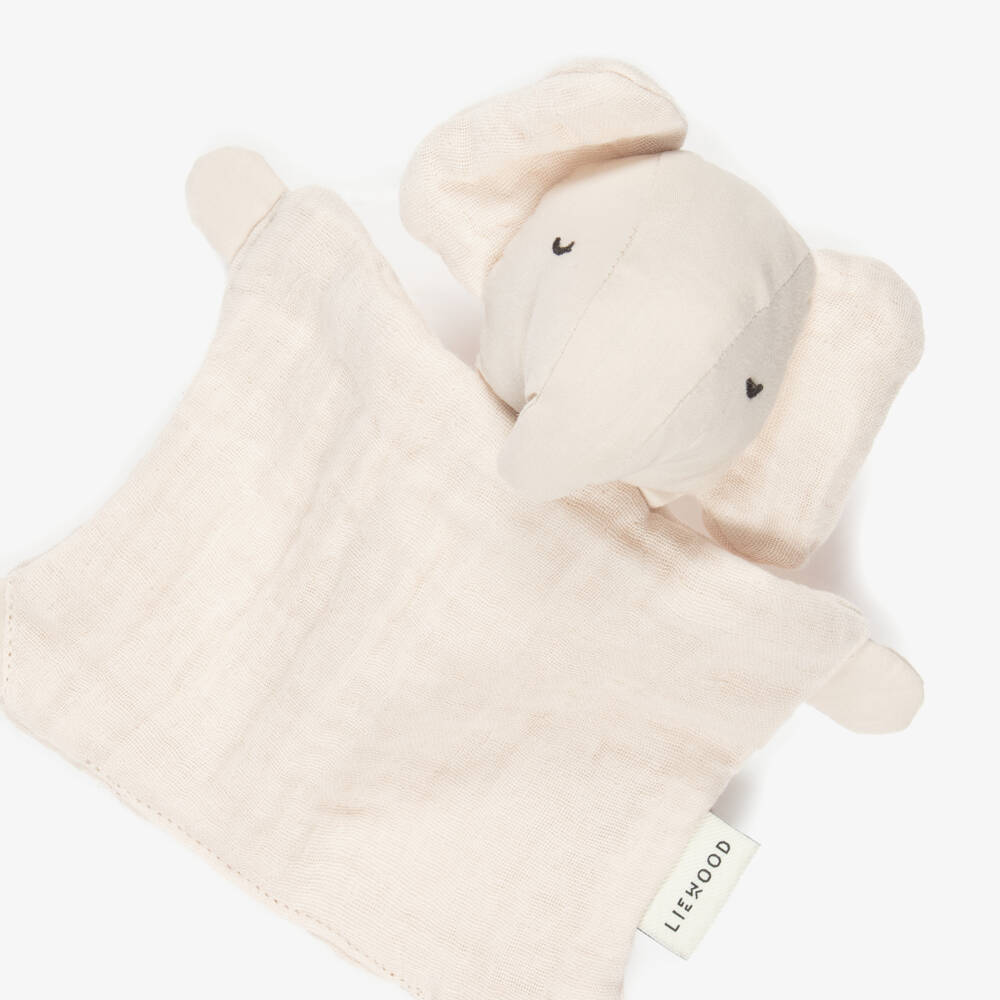 Liewood-Beige Organic Cotton Elephant Comforter (21cm) | Childrensalon Outlet