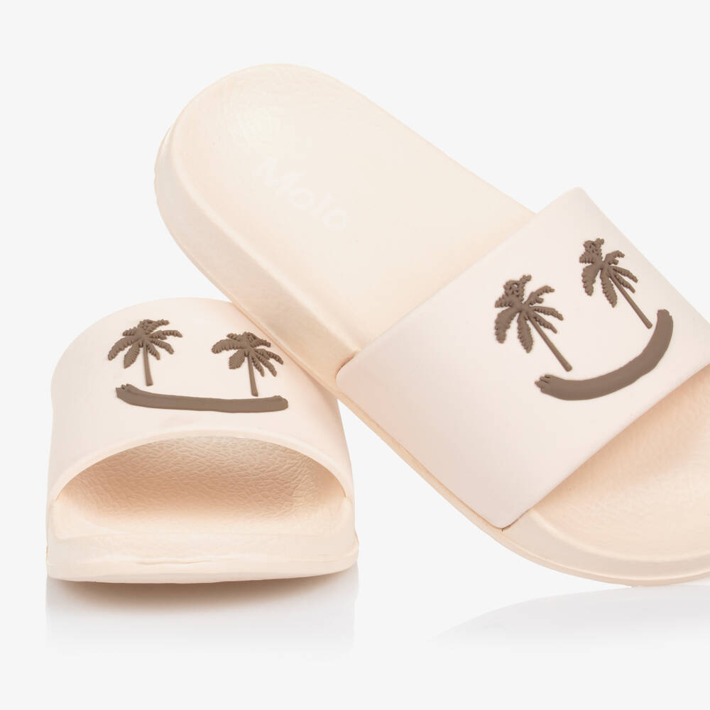 Molo-Beige Palm Tree Smile Sliders | Childrensalon Outlet