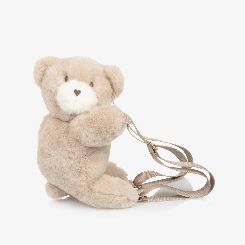 Mayoral-Beige Plush Teddy Bear Backpack (32cm) | Childrensalon Outlet