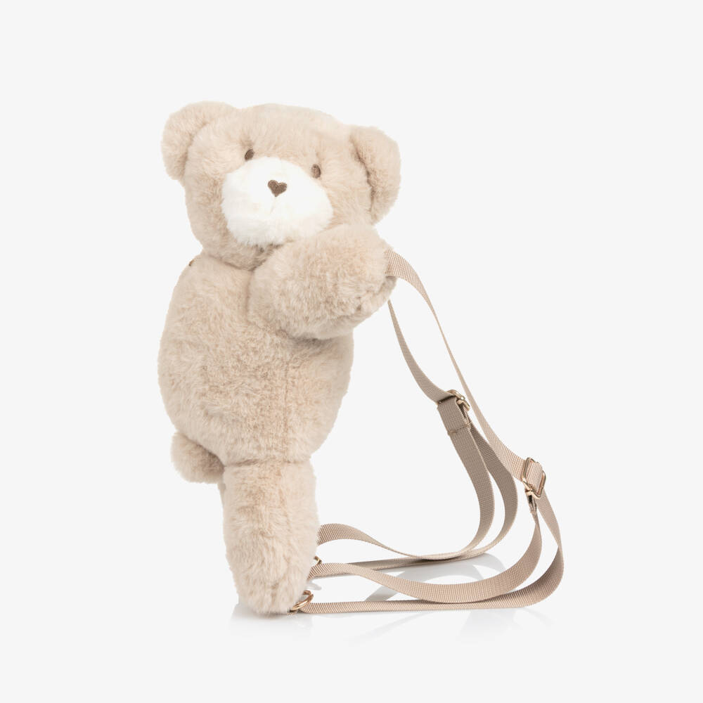 Mayoral-Beige Plush Teddy Bear Backpack (32cm) | Childrensalon Outlet