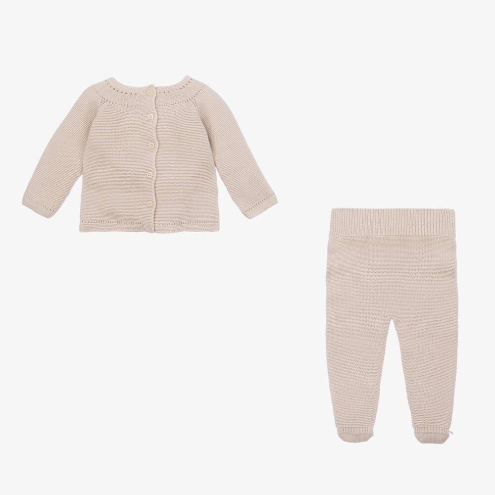 Artesanía Granlei-Beige Teddy Bear 2 Piece Babygrow | Childrensalon Outlet