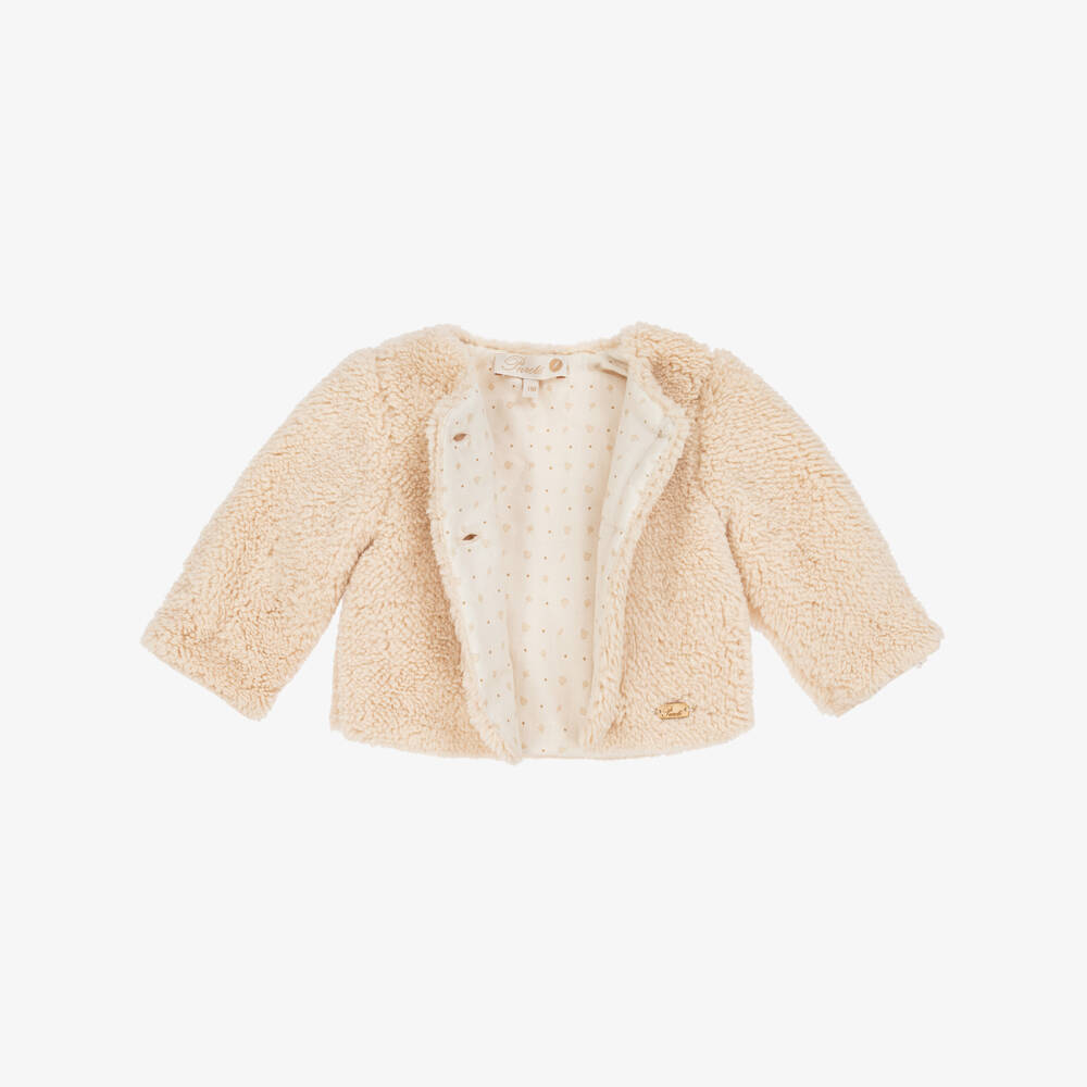 Pureté Du... Bébé-Beige Teddy Fleece Baby Pram Coat & Trouser Set | Childrensalon Outlet