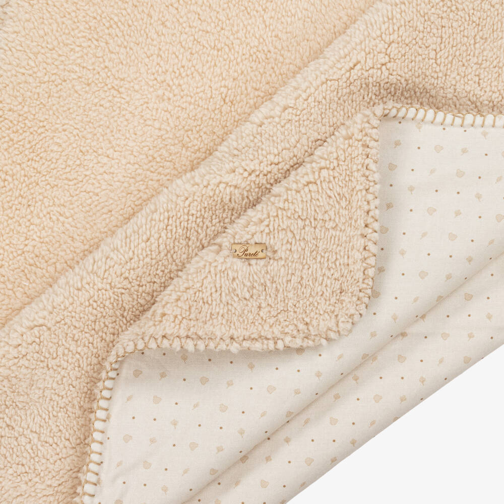 Pureté Du... Bébé-Beige Teddy Fleece Blanket (76cm) | Childrensalon Outlet