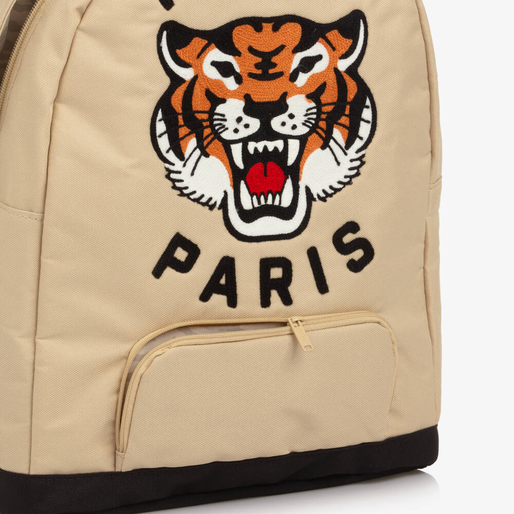 KENZO KIDS-Beige Tiger Logo Backpack (38cm) | Childrensalon Outlet