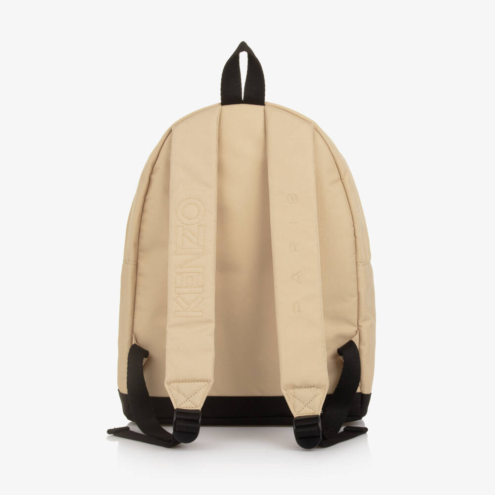 KENZO KIDS-Beige Tiger Logo Backpack (38cm) | Childrensalon Outlet