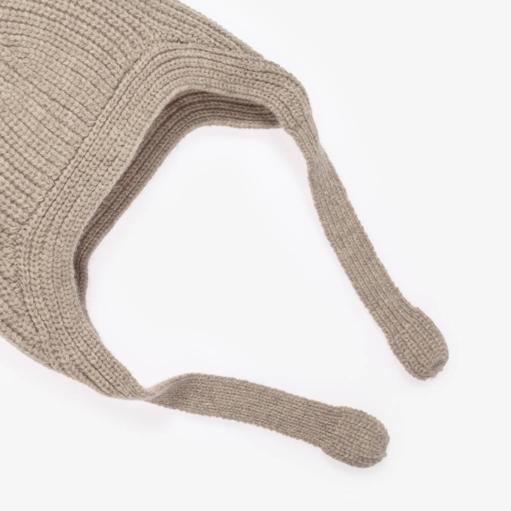 Liewood-Beige Wool Knit Hat with Teddy Ears | Childrensalon Outlet