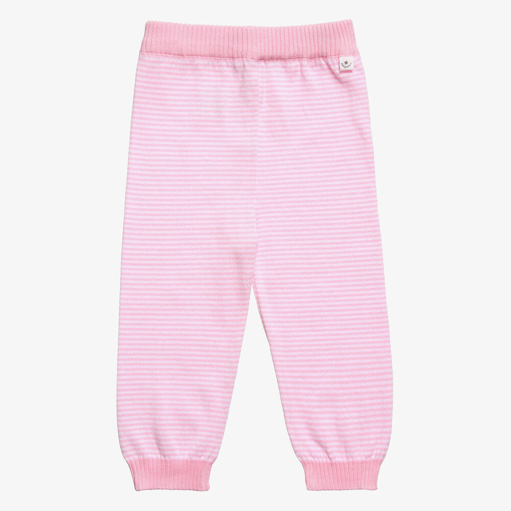 Belly Button - Pink Knit Baby Trousers | Childrensalon