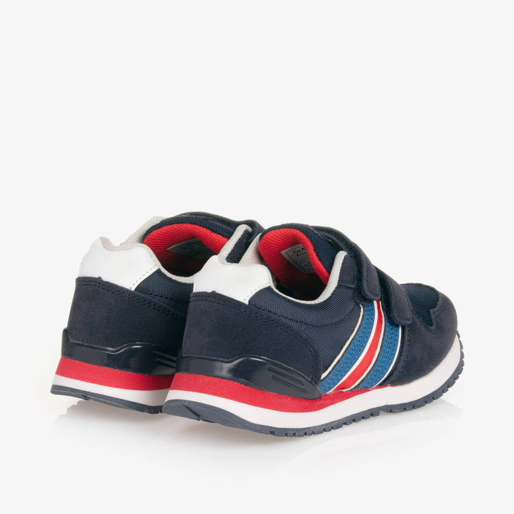 Beppi-Boys Blue Mesh Stripe Trainers | Childrensalon Outlet