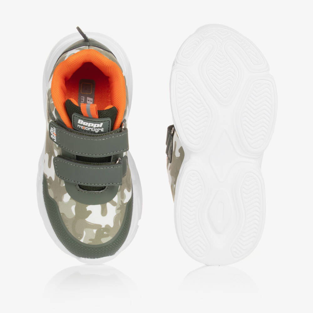 Beppi-Boys Camouflage Dino Light-Up Trainers | Childrensalon Outlet