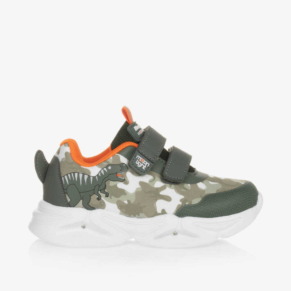 Beppi-Boys Camouflage Dino Light-Up Trainers | Childrensalon Outlet