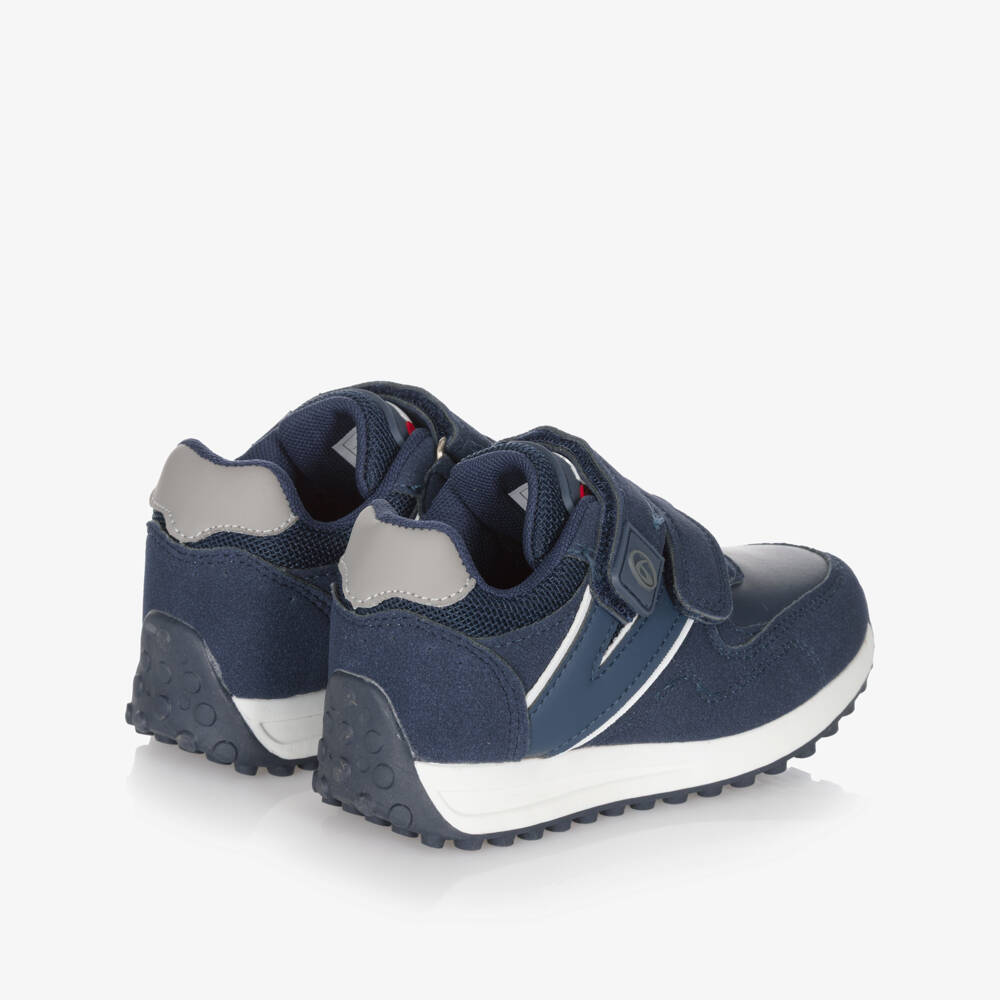 Beppi-Boys Navy Blue Faux Suede & Mesh Trainers | Childrensalon Outlet