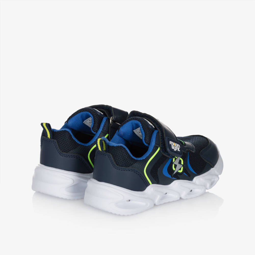 Beppi-Boys Navy Blue Light-Up Trainers | Childrensalon Outlet