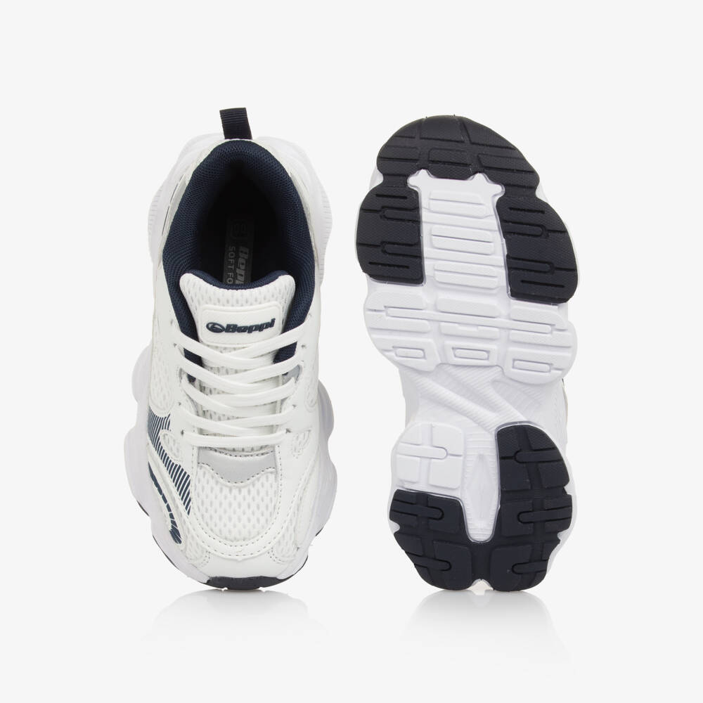 Beppi-Boys White Mesh & Leather Sneakers | Childrensalon Outlet