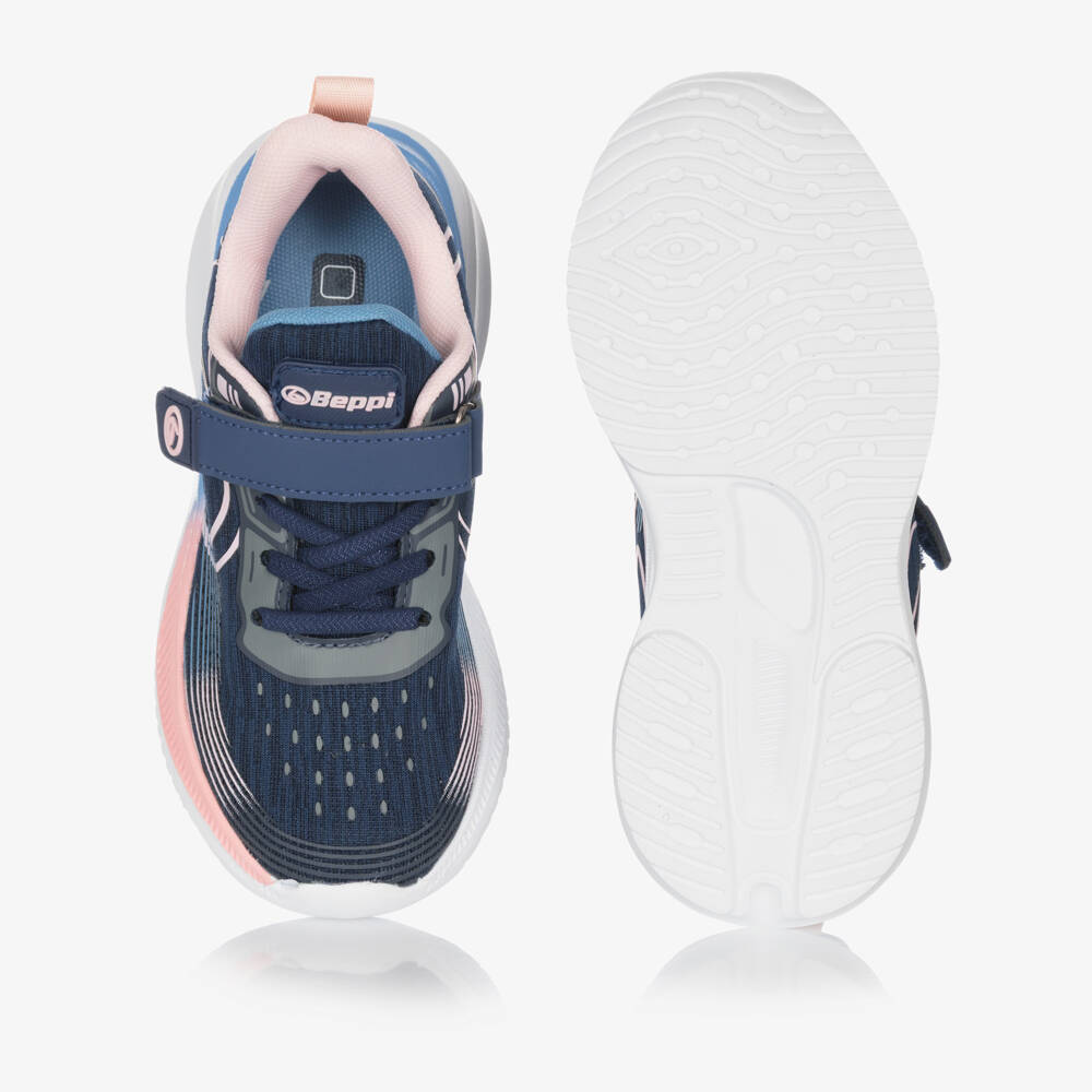 Beppi-Girls Blue & Pink Trainers with Soft Foam Insole | Childrensalon Outlet
