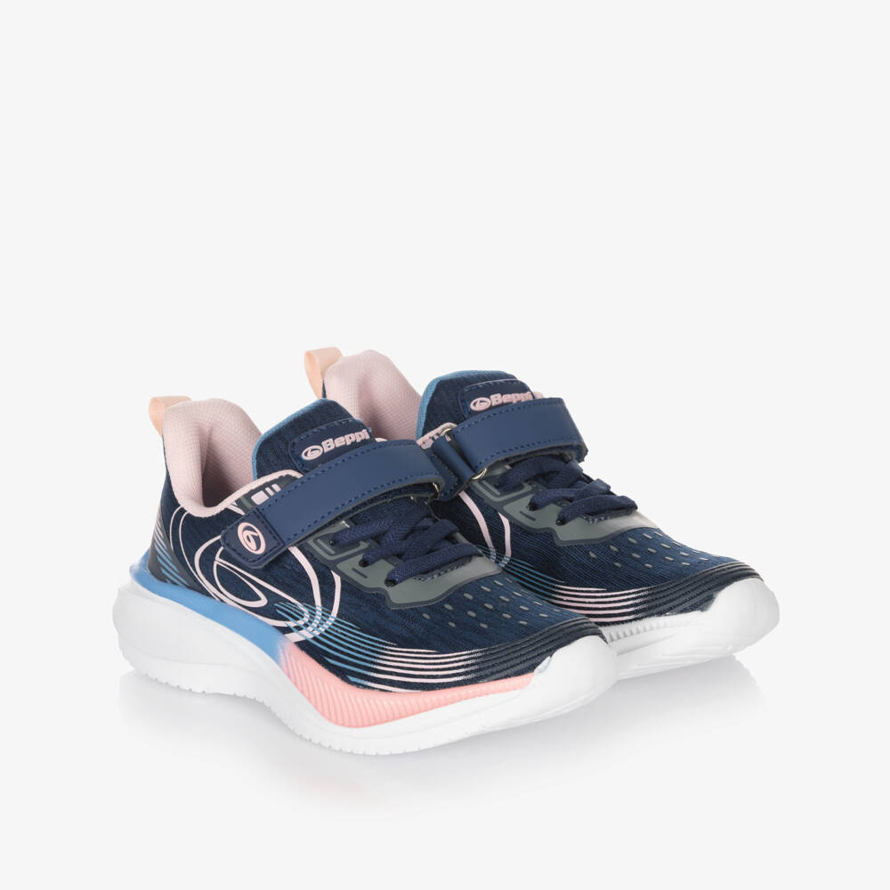 Beppi-Girls Blue & Pink Trainers with Soft Foam Insole | Childrensalon Outlet