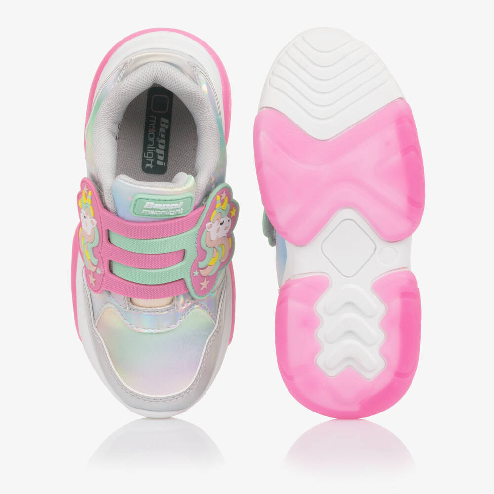 Beppi-Girls Iridescent Unicorn Flash Trainers | Childrensalon Outlet