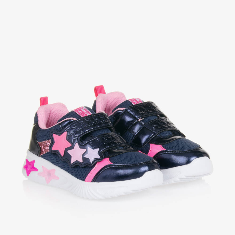 Beppi-Girls Navy Starry Light-Up Trainers | Childrensalon Outlet