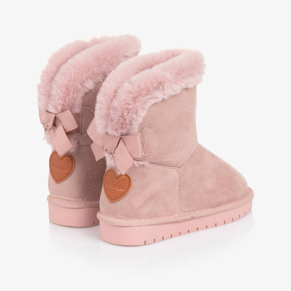 Beppi-Girls Pink Faux Fur Boots | Childrensalon Outlet