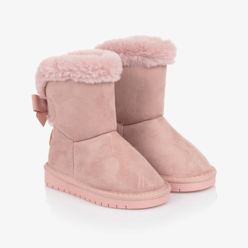Beppi-Girls Pink Faux Fur Boots | Childrensalon Outlet