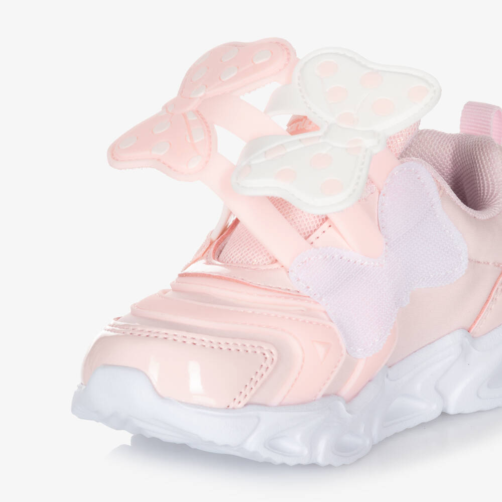 Beppi-Girls Pink Light-Up Trainers with Bows | Childrensalon Outlet