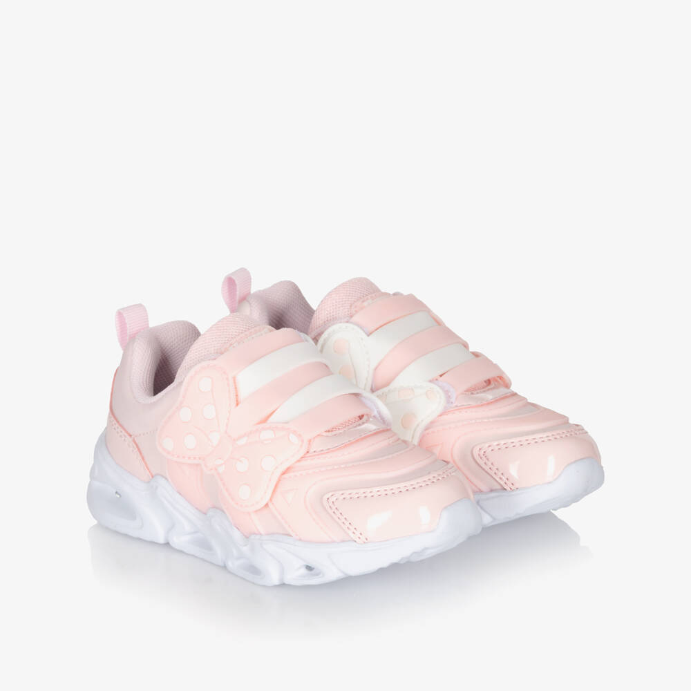 Beppi-Girls Pink Light-Up Trainers with Bows | Childrensalon Outlet