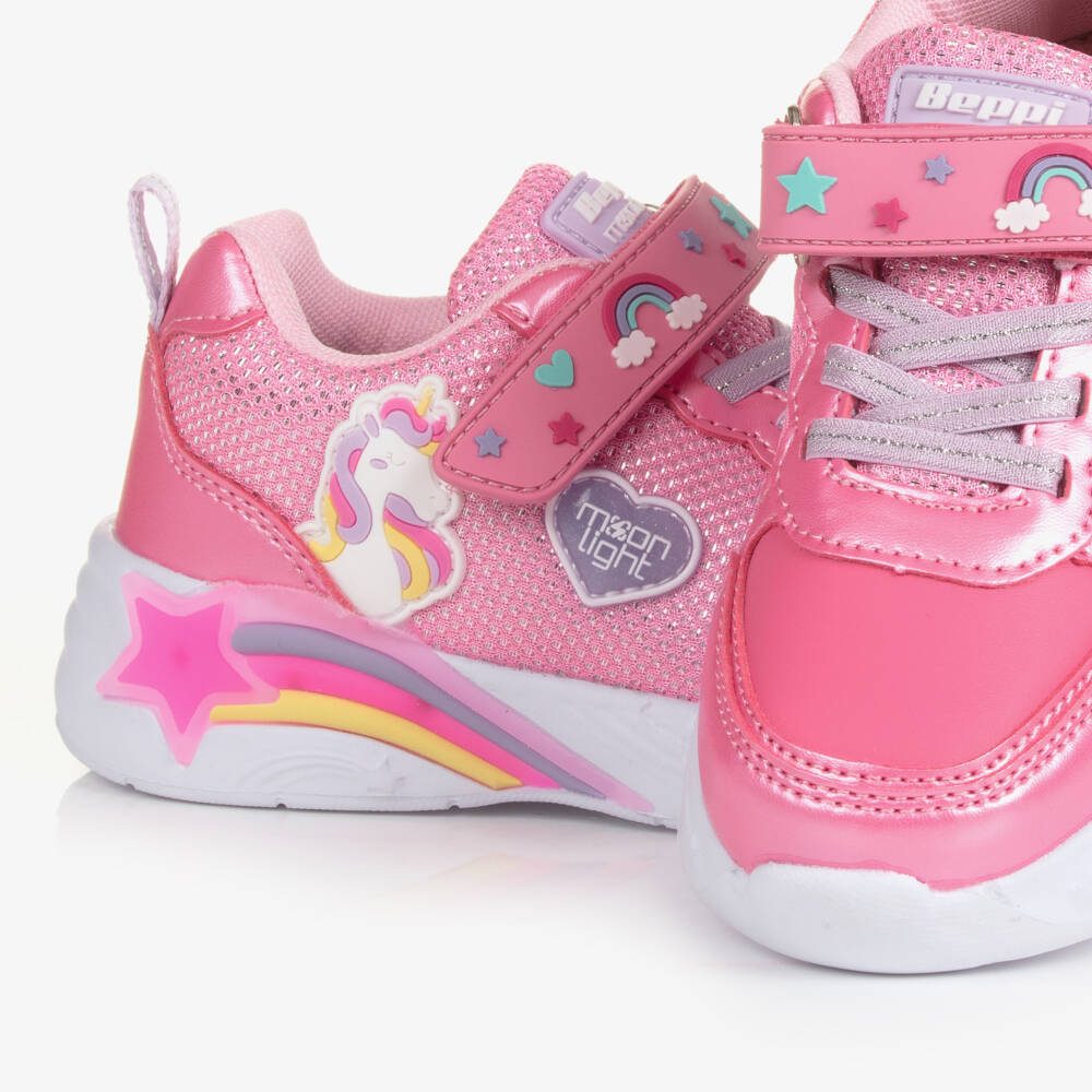 Beppi-حذاء رياضي مضيء يونيكورن لون زهري للبنات | Childrensalon Outlet