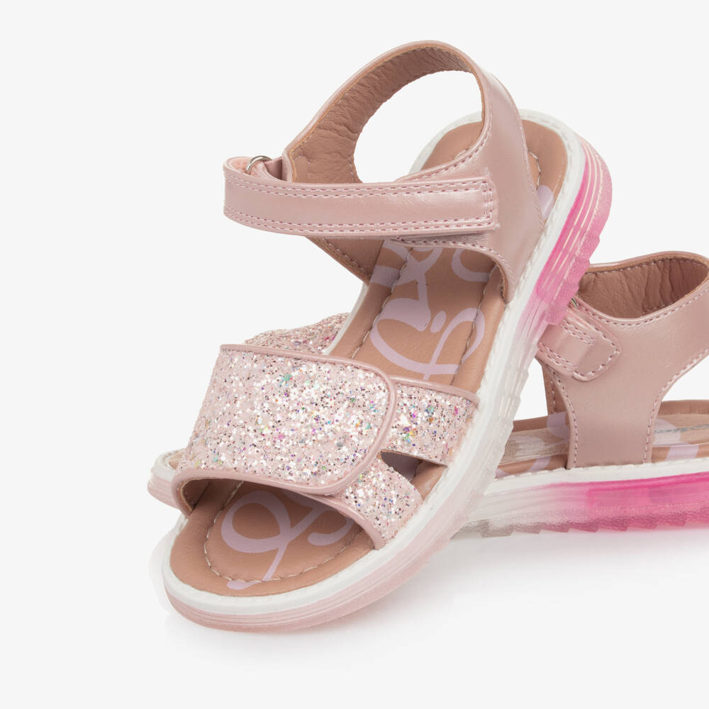 Beppi-Блестящие розовые гламурные сандалии для девочек | Childrensalon Outlet