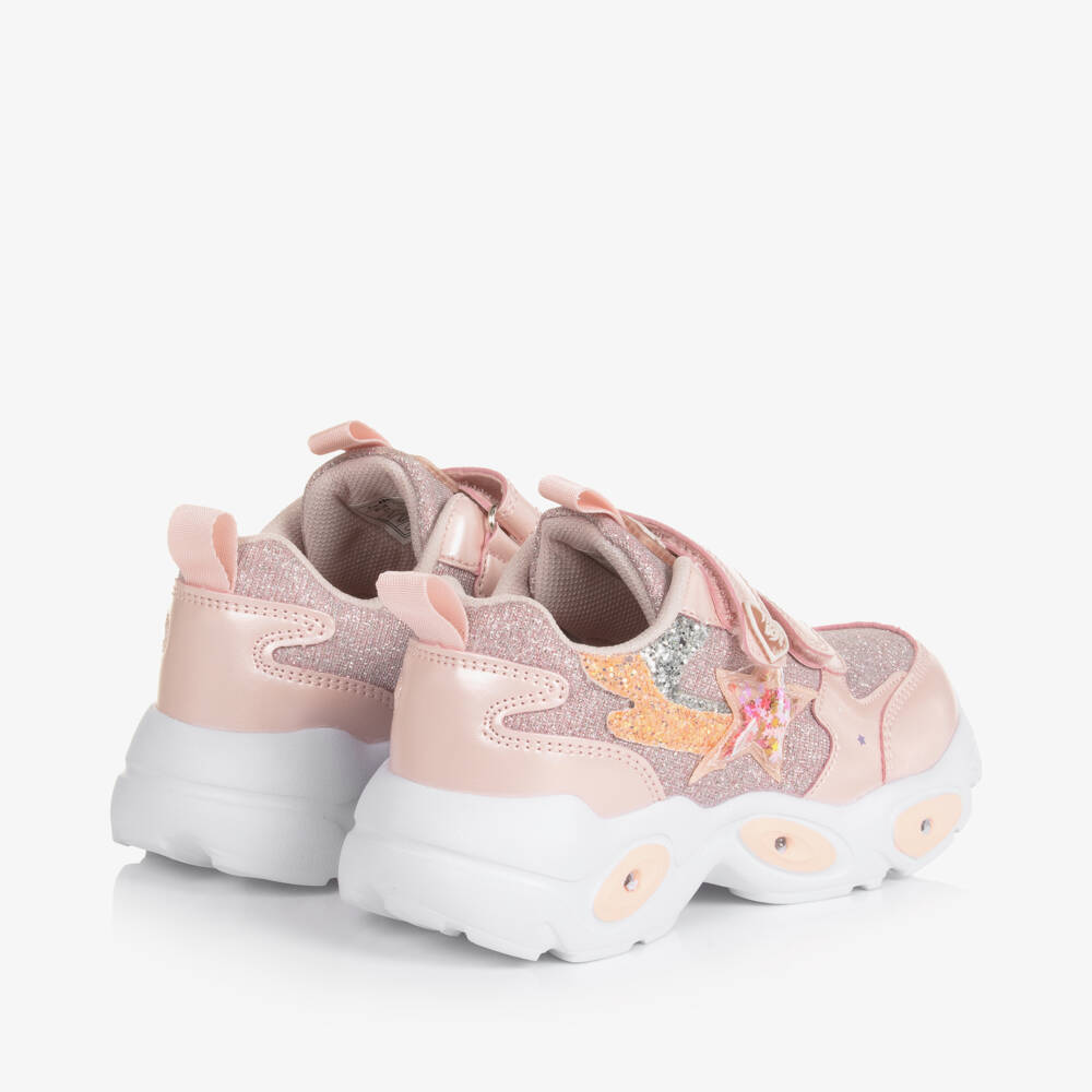 Beppi-Girls Shimmering Pink Light-Up Sneakers | Childrensalon Outlet