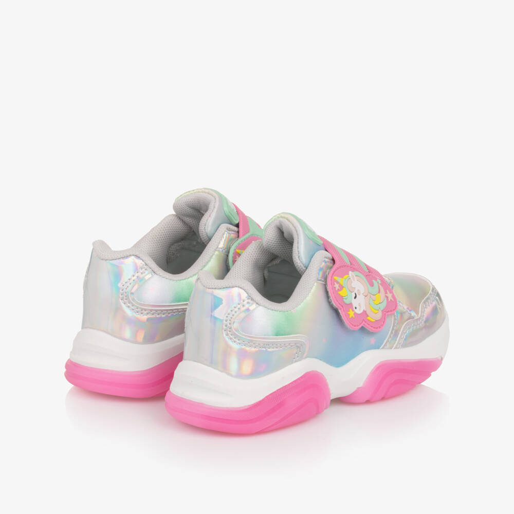 Beppi-Girls Silver Light-Up Unicorn Trainers | Childrensalon Outlet
