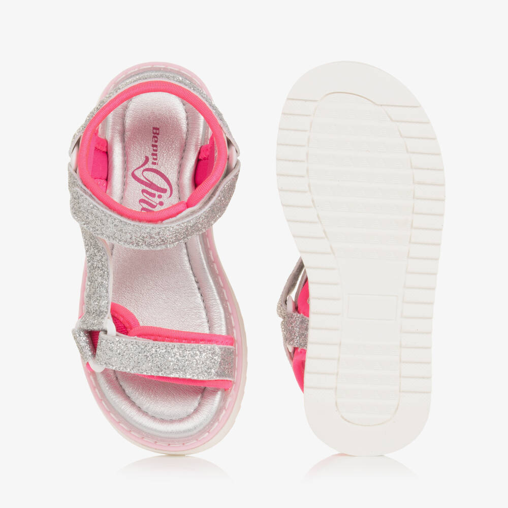 Beppi-صنادل فضية براقة للفتيات الصغيرات | Childrensalon Outlet