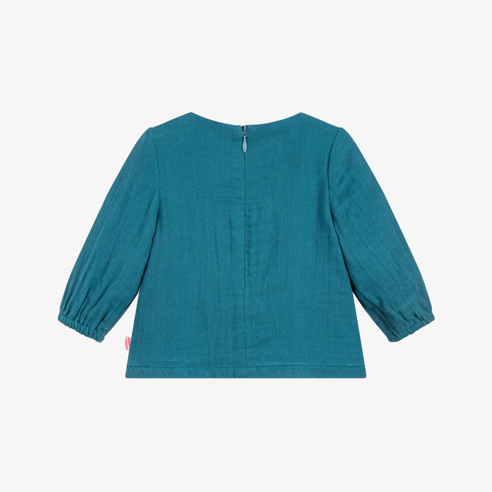 Billieblush-Baby Girls Blue Cotton Blouse | Childrensalon Outlet