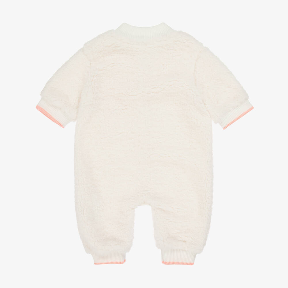 Billieblush-Baby Girls Ivory Teddy Fleece Romper | Childrensalon Outlet