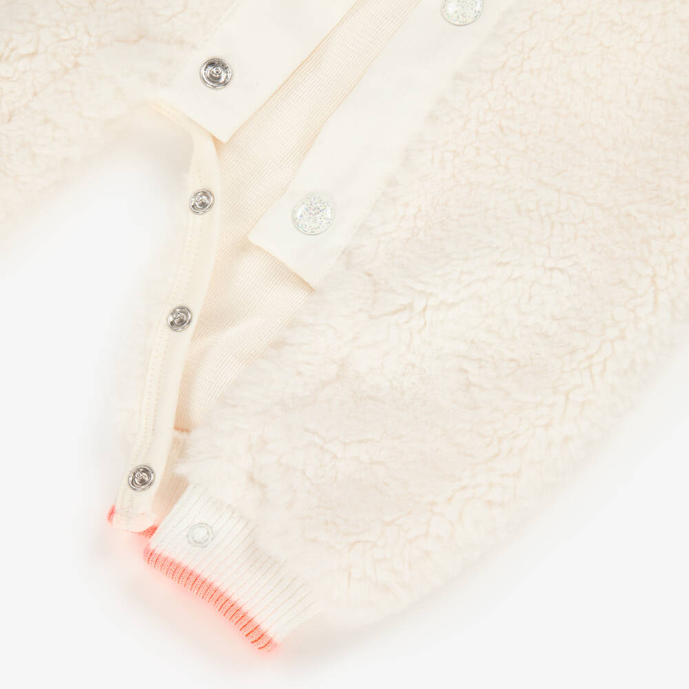 Billieblush-Baby Girls Ivory Teddy Fleece Romper | Childrensalon Outlet