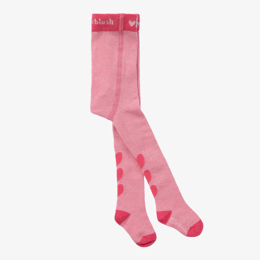 Billieblush - Rosa Baumwollstrumpfhose mit Herzen | Childrensalon