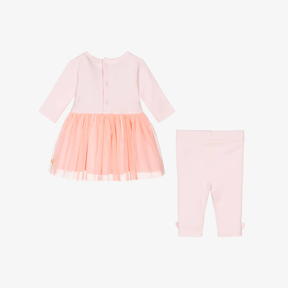 Billieblush-طقم فستان تول وردي للبنات مع قطة | Childrensalon Outlet