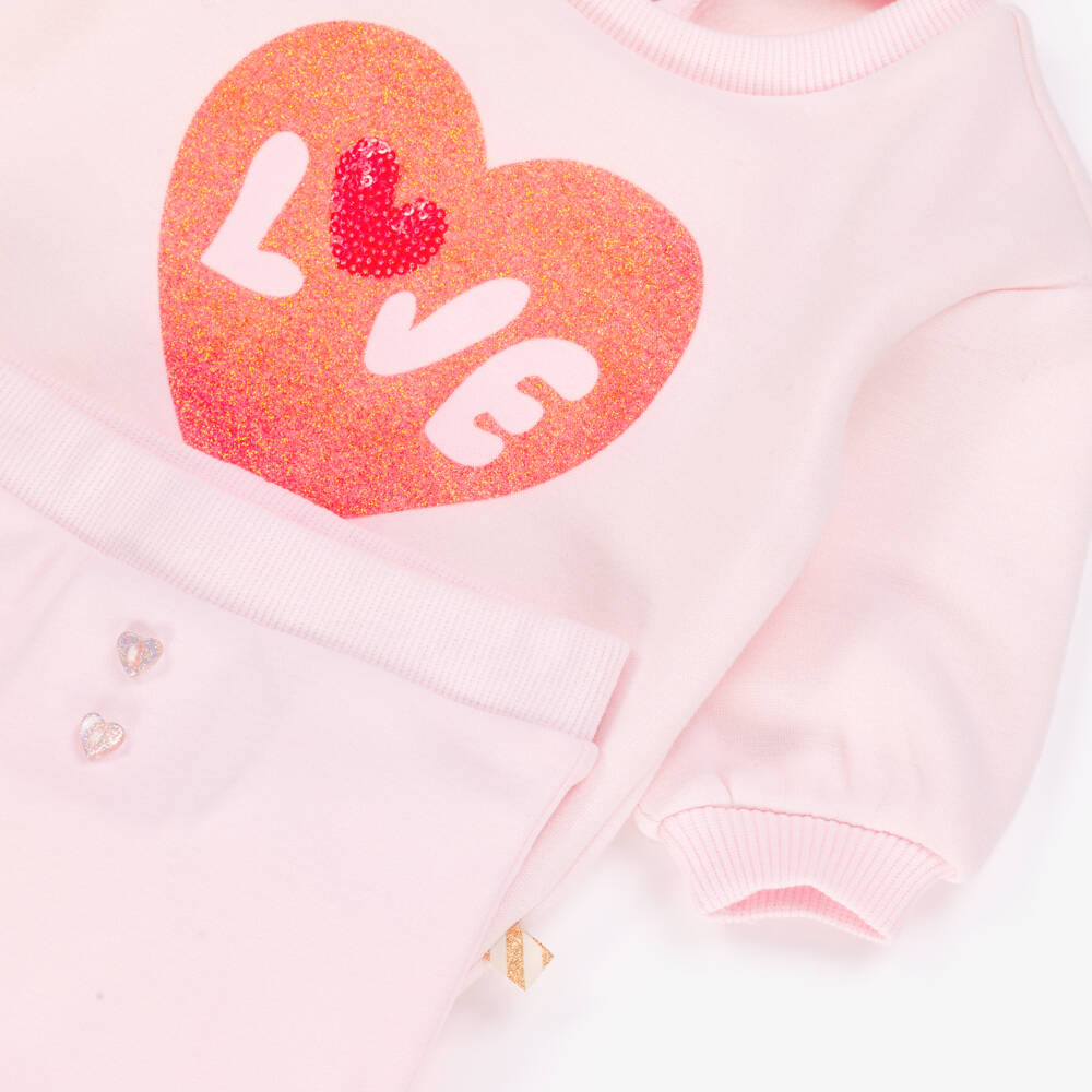Billieblush-Baby Girls Pink Jersey Love Heart Leggings Set | Childrensalon Outlet