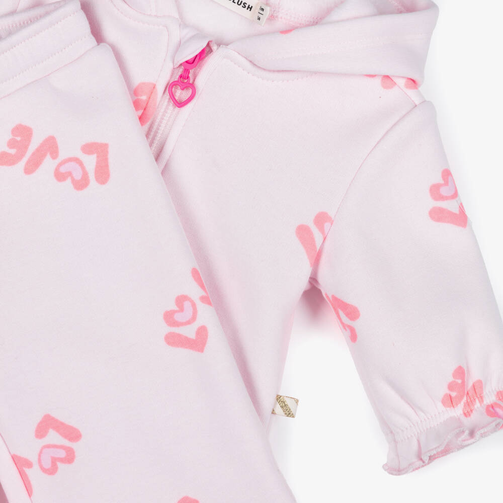 Billieblush-Baby Girls Pink Love Print Tracksuit | Childrensalon Outlet
