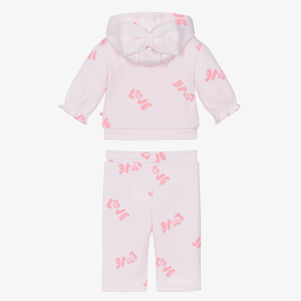 Billieblush-Baby Girls Pink Love Print Tracksuit | Childrensalon Outlet