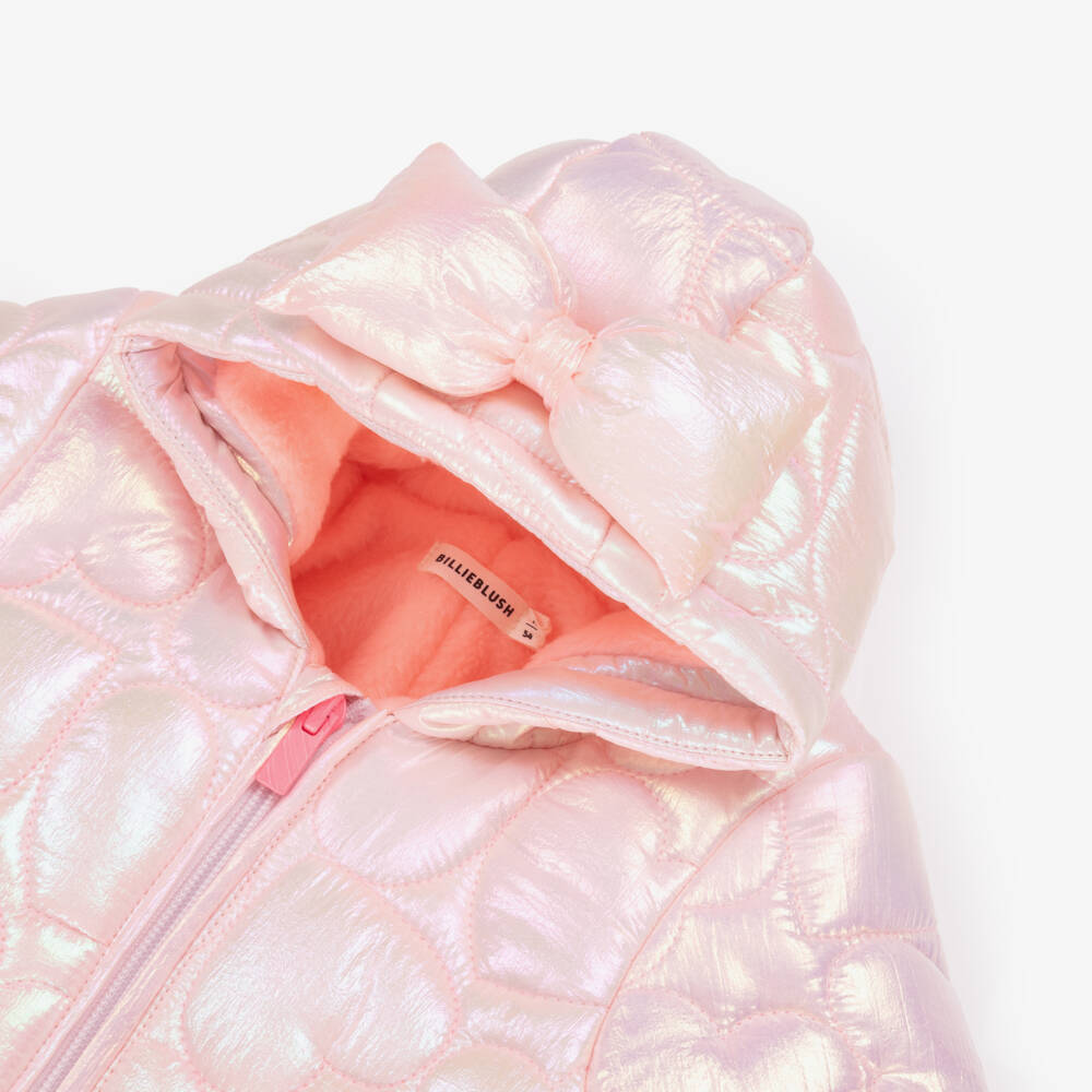 Billieblush-Baby Girls Pink Quilted Heart Snowsuit | Childrensalon Outlet