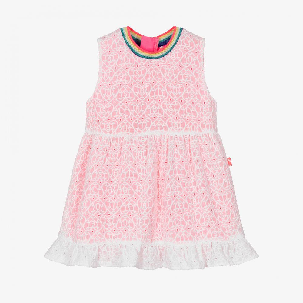 Billieblush - Babykleid in Rosa und Weiß (M) | Childrensalon