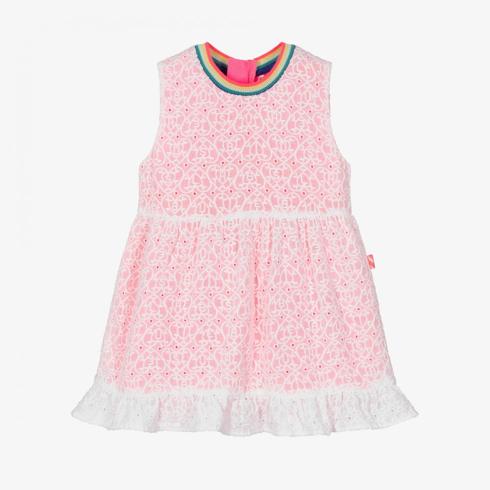 Billieblush - Robe rose et blanche Bébé | Childrensalon