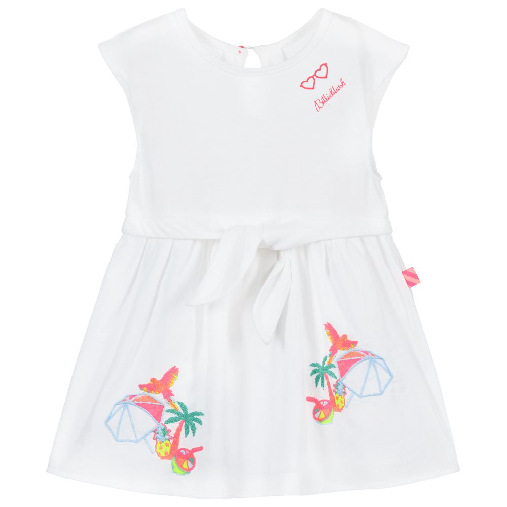 Billieblush - Baby Girls White Cotton Dress | Childrensalon