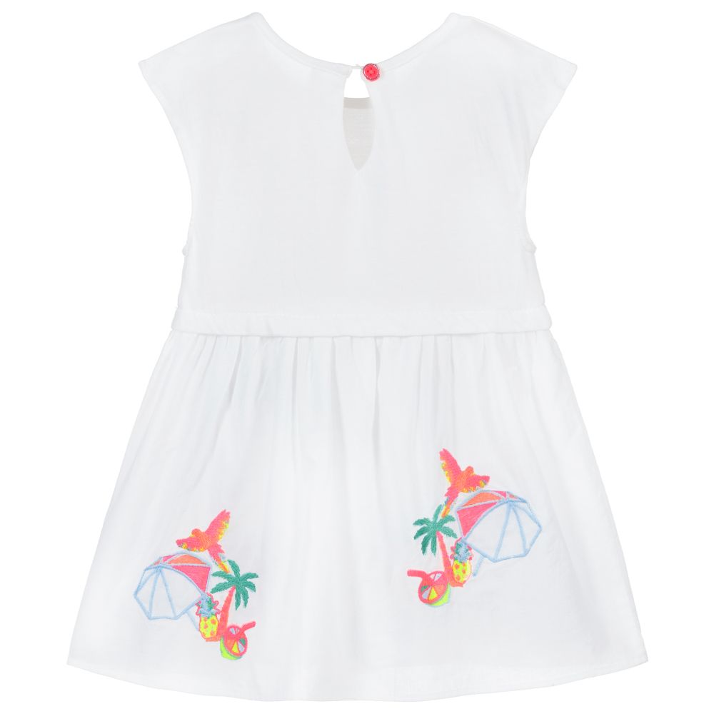 بيلي بلاش-فستان قطن و فوال لون أبيض | Childrensalon Outlet